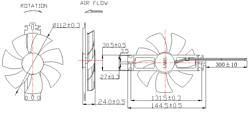 Description of DFX12025 Skeleton Centrifugal Fan