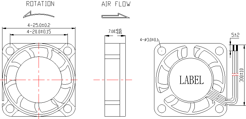 Description of DFX2507 DC Axial Fan